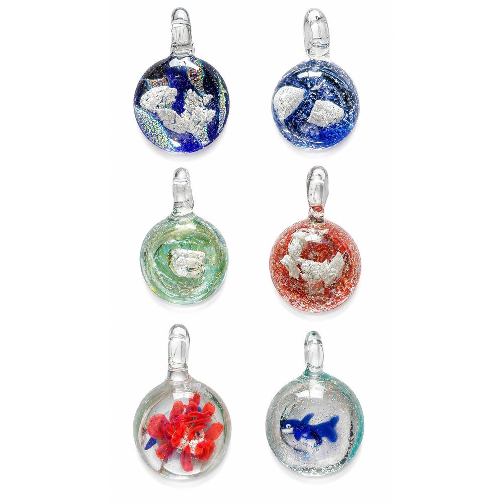 Vintage Custom Made Glass Slide Pendant Choose 1 Dolphin Fish Abstract Art